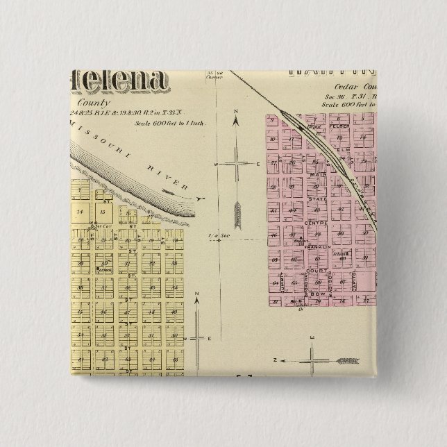 St. Helena, Nebraska Button (Front)