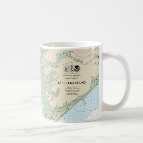 St Helena Sound Nautical Chart 11517 Coffee Mug