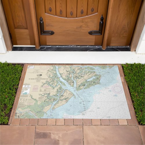 St Helena Sound to Savannah River Nautical Chart Doormat