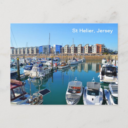 St Helier marina Jersey Postcard