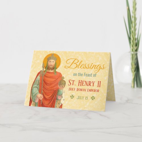 St Henry II Emperor BBS 10 Prayer on Feast Day Card