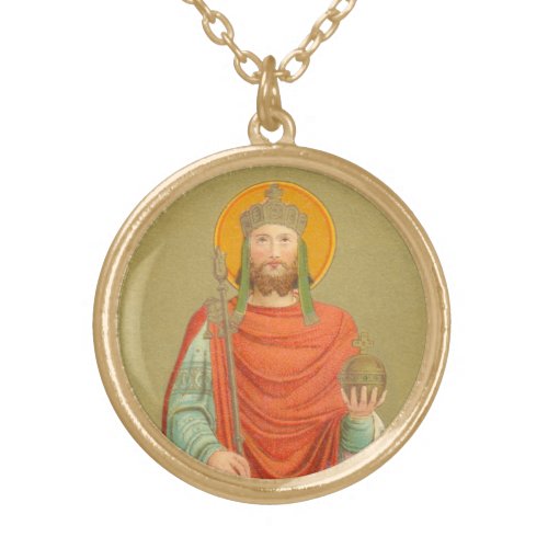 St Henry II Emperor BBS 10 Round Gold Plated Necklace
