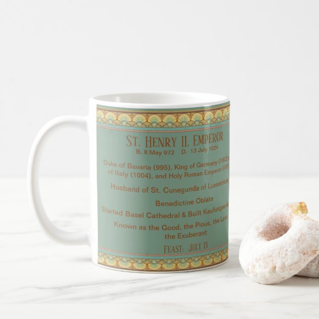 St. Henry II, Emperor (BBS 10; Style 3) Coffee Mug (With Donut)