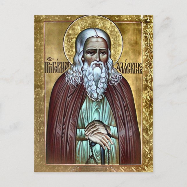 St. Herman of Alaska Orthodox Christian Icon Postcard (Front)