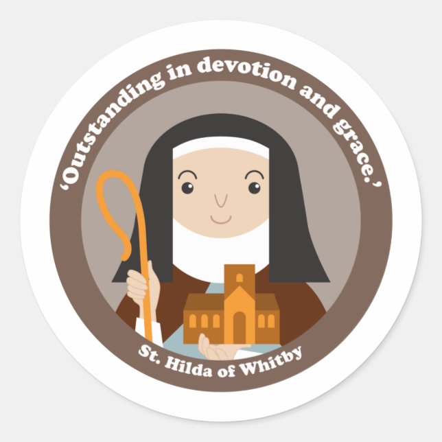 St. Hilda of Whitby Classic Round Sticker (Front)