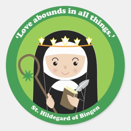 St Hildegard Classic Round Sticker