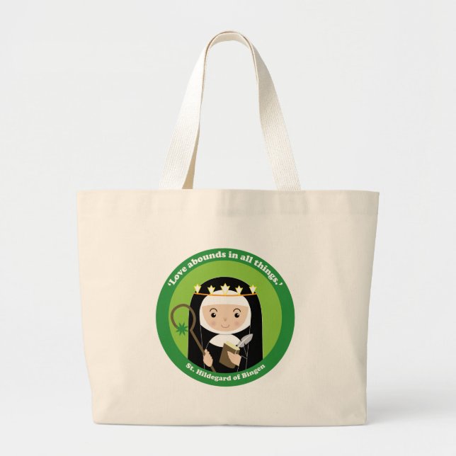 St. Hildegard Large Tote Bag (Front)