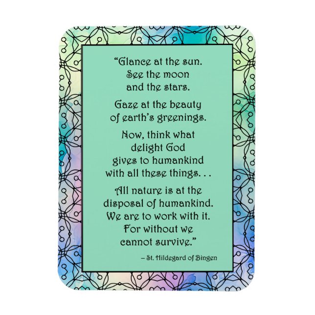 St. Hildegard of Bingen Quote Magnet (Vertical)