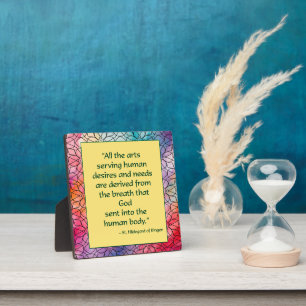 St Hildegard of Bingen Quote Plaque w/Easel