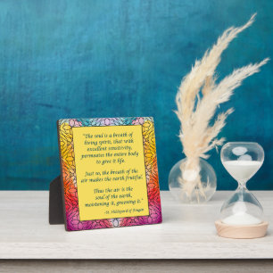 St Hildegard of Bingen Quote Plaque w/Easel