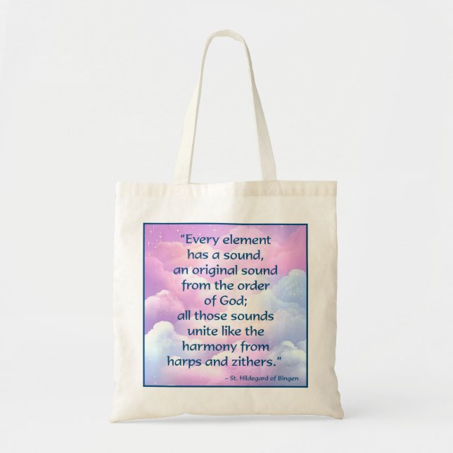 St. Hildegard of Bingen Quote Tote Bag (Front)
