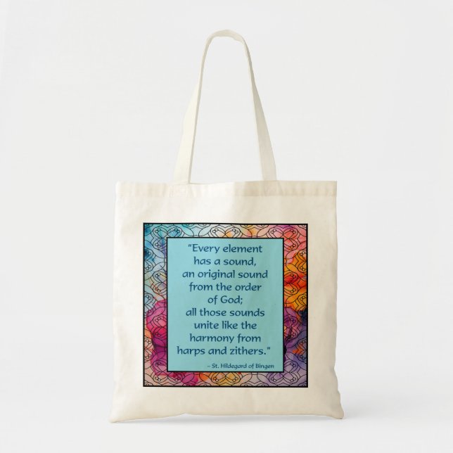 St. Hildegard of Bingen Quote Tote Bag (Front)