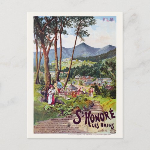 St Honor les Bains Vintage Poster 1897 Postcard