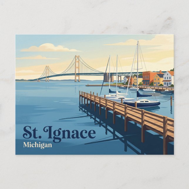 St. Ignace USA Postcard (Front)