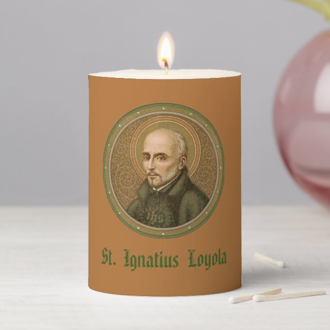 St. Ignatius Loyola (BK 050) 3"x4" Pillar Candle (In Situ)