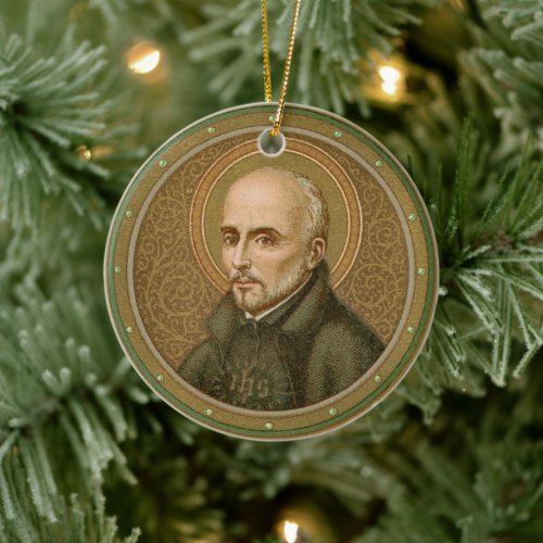 St Ignatius Loyola BK 050 Abbrev Latin Motto Ceramic Ornament