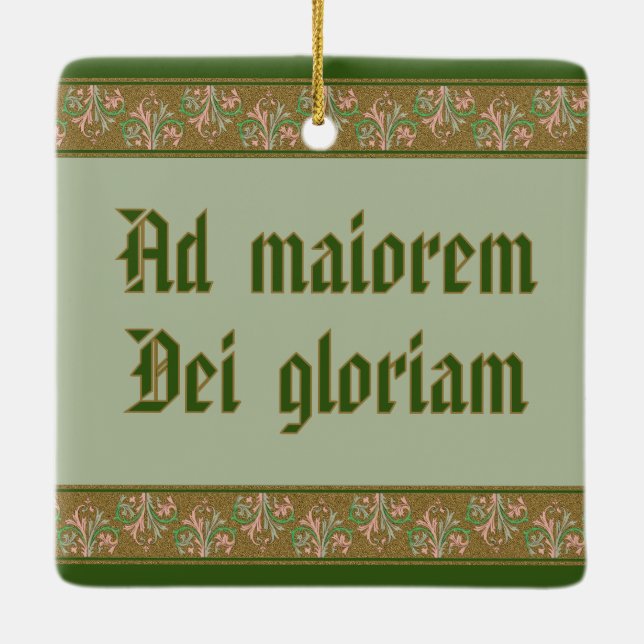 St. Ignatius Loyola (BK 050; Latin Motto) Ceramic Ornament (Back)