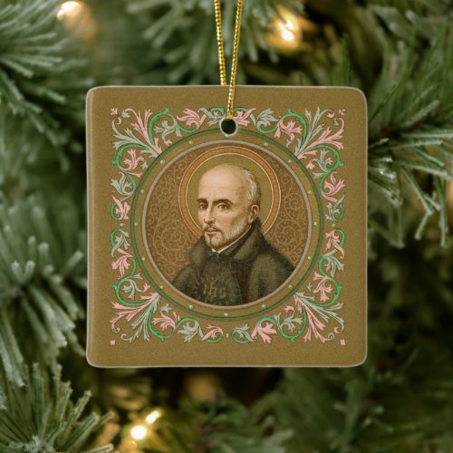 St Ignatius Loyola BK 050 Motto Ceramic Ornament