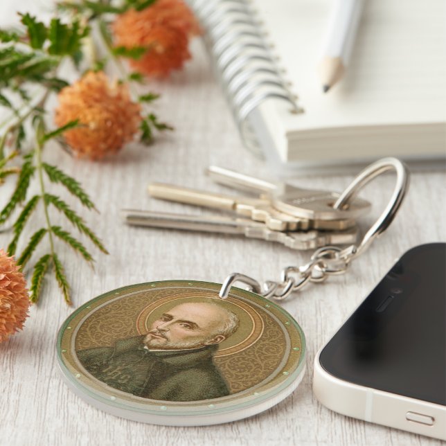 St. Ignatius Loyola (BK 050; Motto in English) Keychain (Front Right)