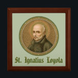 St. Ignatius Loyola (BK 050; Style 1) Gift Box<br><div class="desc">Spanish Basque nobleman and soldier turned priest and theologian, St. Ignatius Loyola (1491-1556) was founder and first Superior General of the Society of Jesus (the Jesuits). In this roundel, St. Ignatius is clad Jesuit style. He wears a simple black cassock, presumably wrapped and cinctured at the waist not buttoned down...</div>