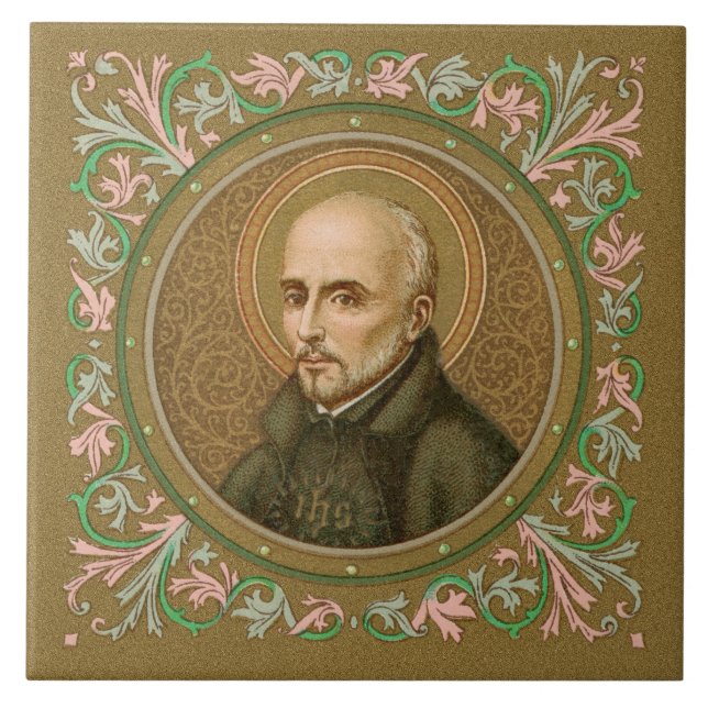 St. Ignatius Loyola (BK 050; Style 3) Ceramic Tile (Front)