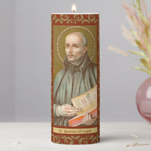 St Ignatius Loyola JM 27 3x8 Pillar Candle
