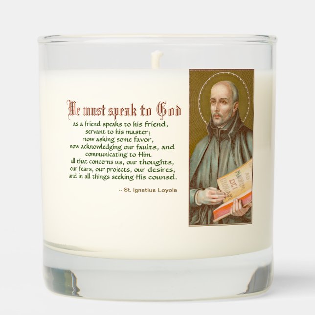 St. Ignatius Loyola (JM 27; Quote) Scented Candle (Front)