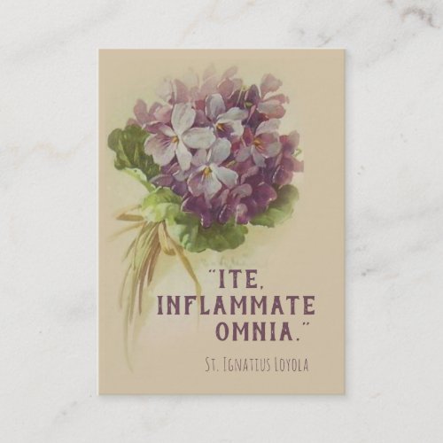 St Ignatius Loyola Quote with Flowers Holy Card