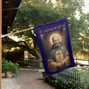 St. Ignatius of Loyola Catholic Vintage House Flag