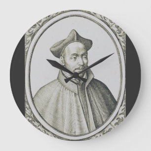 St. Ignatius of Loyola Engraving Antique Art Large Clock