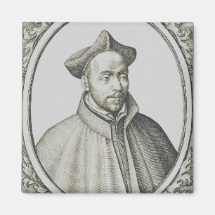 St. Ignatius of Loyola Engraving Antique Art Magnet