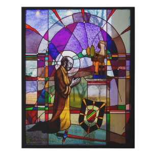 St. Ignatius Stained Glass Window from Chapel Faux Canvas Print