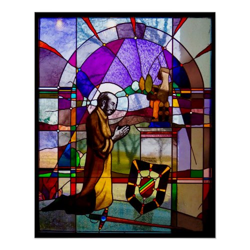 St Ignatius Stained Glass Window High Res Poster