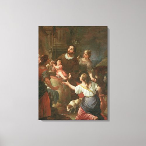 St Isidore and the Miracle at the Well Canvas Print