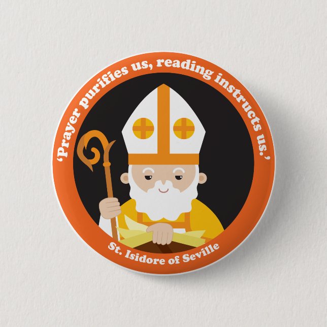St. Isidore of Seville Button (Front)