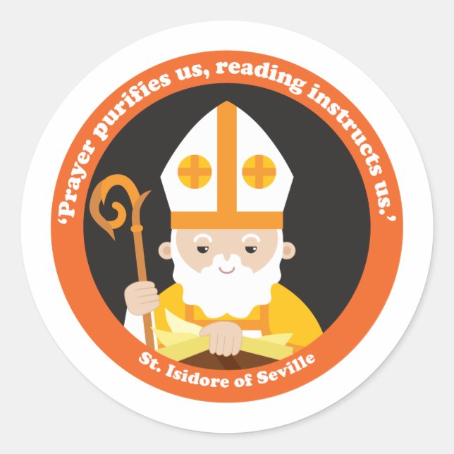 St. Isidore of Seville Classic Round Sticker (Front)