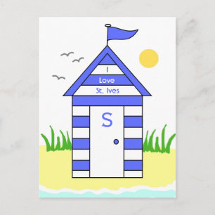 St. Ives Beach Hut Postcard