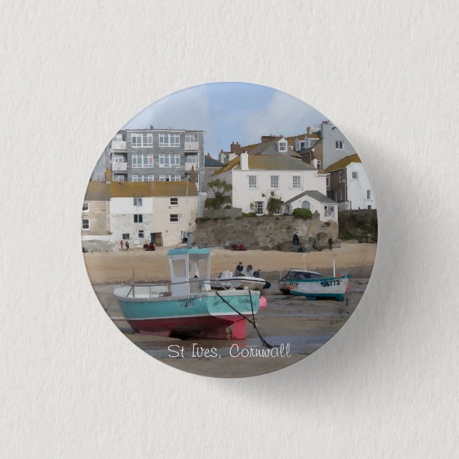 St Ives, Cornwall, England Button (Front)