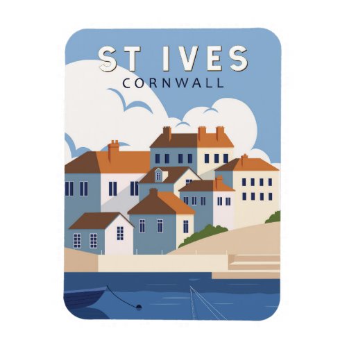 St Ives Cornwall England Retro Travel Art Vintage Magnet