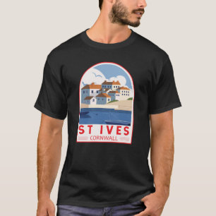 St Ives Cornwall England Retro Travel Art Vintage T-Shirt