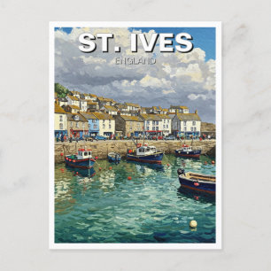 St. Ives Cornwall England Travel Postcard