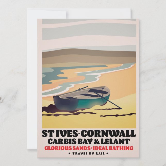 St Ives Cornwall Travel Poster (Front)