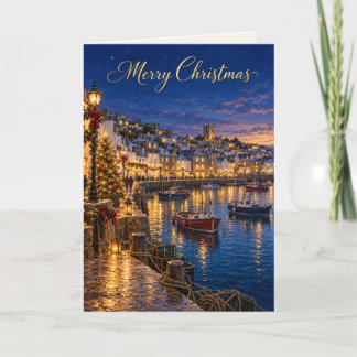 St Ives Harbor Merry Christmas Holiday Card