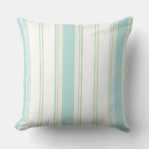 St Ives Stripe aqua seaglass Throw Pillow