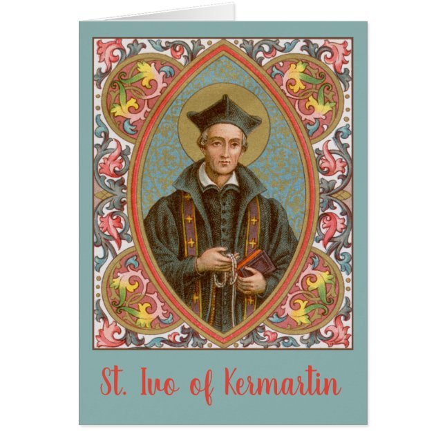 St. Ivo of Kermartin (BK 015) Blank Greeting Card (Front)