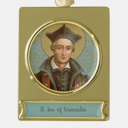 St Ivo of Kermartin BK 015 Gold Plated Banner Ornament