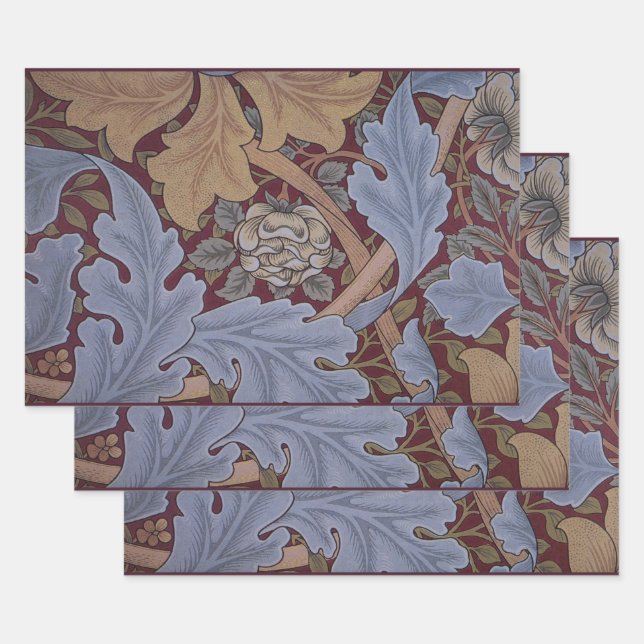 St. James Acanthus Leaf Pattern by William Morris Wrapping Paper Sheets (Set)