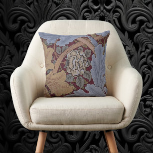 Thibaut Pillow, Throw Pillow Covers, William Morris Vintage Floral Pattern  With Big Flowers, Square and Lumbar Pillows, Decorative Pillows 