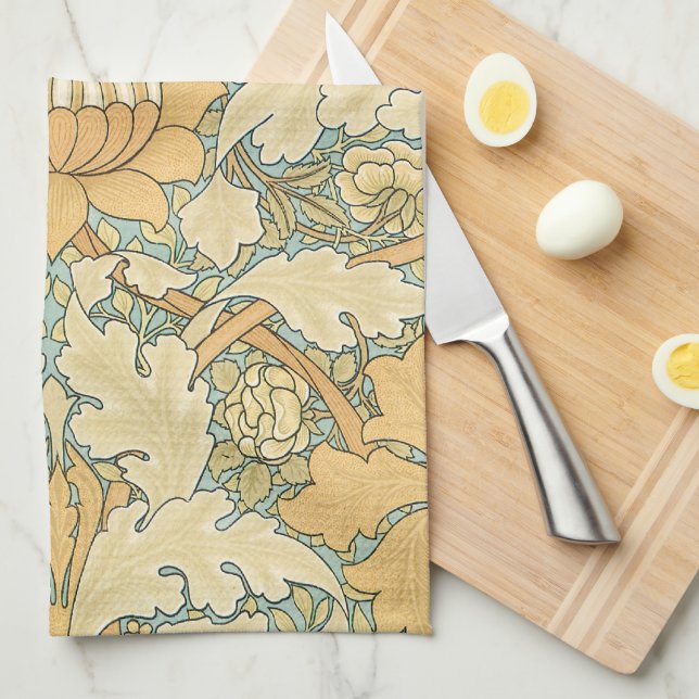 St. James by William Morris, Acanthus Leaves Kitchen Towel (Quarter Fold)