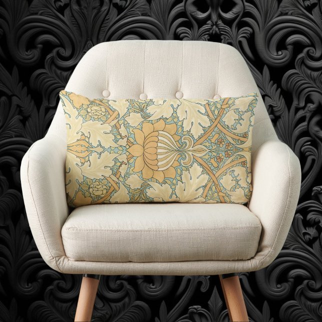 St. James by William Morris, Acanthus Leaves Lumbar Pillow (St. James by William Morris, Textile Pattern Lumbar Pillow)